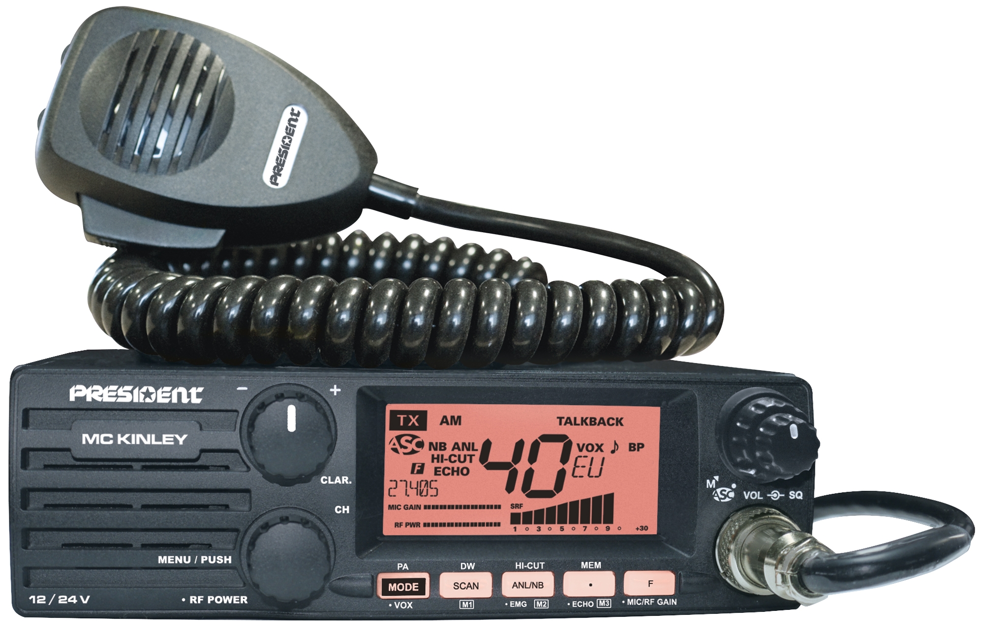 President MC Kinley Din-Size AM/FM/SSB 12/24Volt