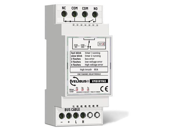 Velbus 1 kanaals relaismodule VMBRYNO