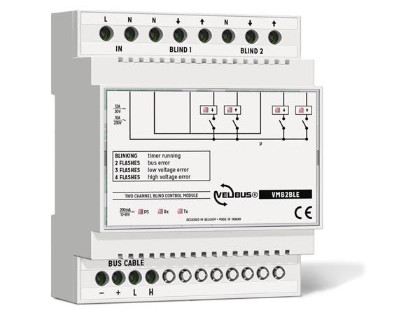 Velbus 2kanaal rolluikmodule VMB2BLE